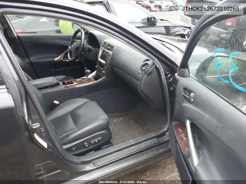2007 Lexus Is 250 VIN: JTHCK262672010265 Lot: 45680333