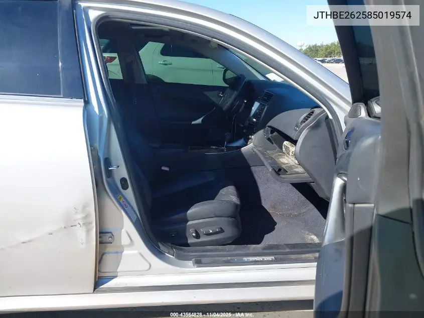 JTHBE262585019574 2008 Lexus Is 350
