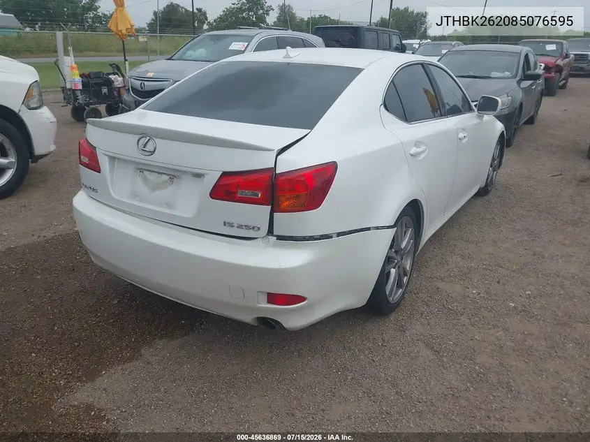 2008 Lexus Is 250 VIN: JTHBK262085076595 Lot: 45636869