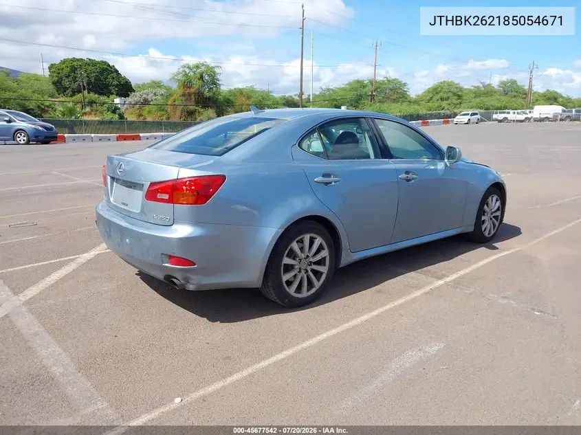 2008 Lexus Is 250 VIN: JTHBK262185054671 Lot: 45677542