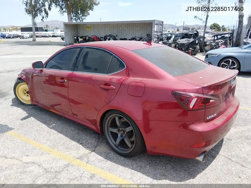2008 Lexus Is 350 VIN: JTHBE262285017460 Lot: 45688237