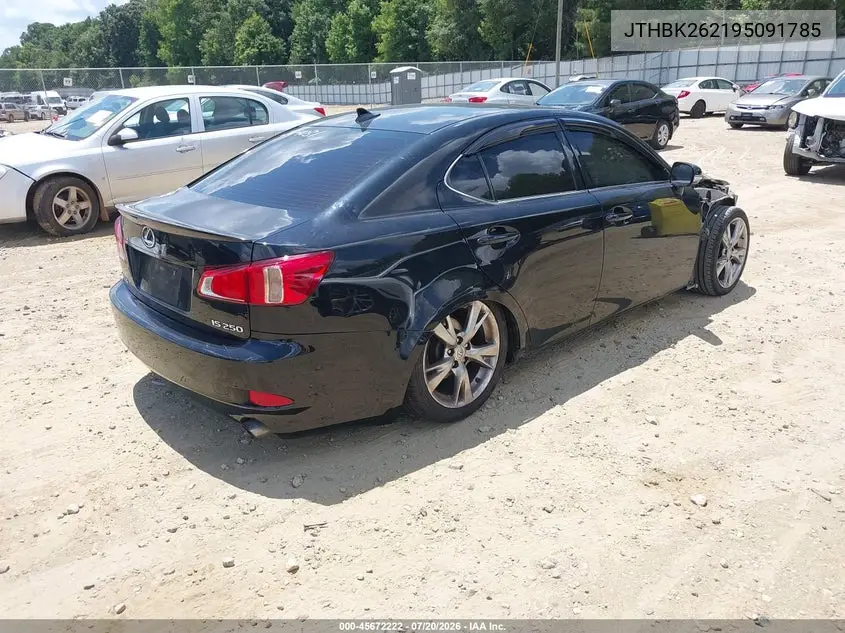 2009 Lexus Is 250 VIN: JTHBK262195091785 Lot: 45672222