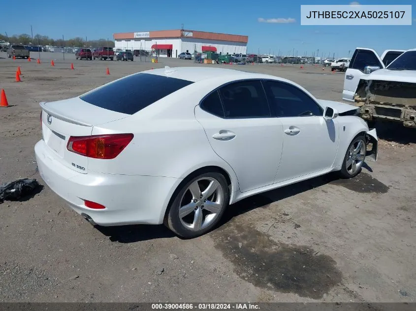2010 Lexus Is 350 VIN: JTHBE5C2XA5025107 Lot: 39004586