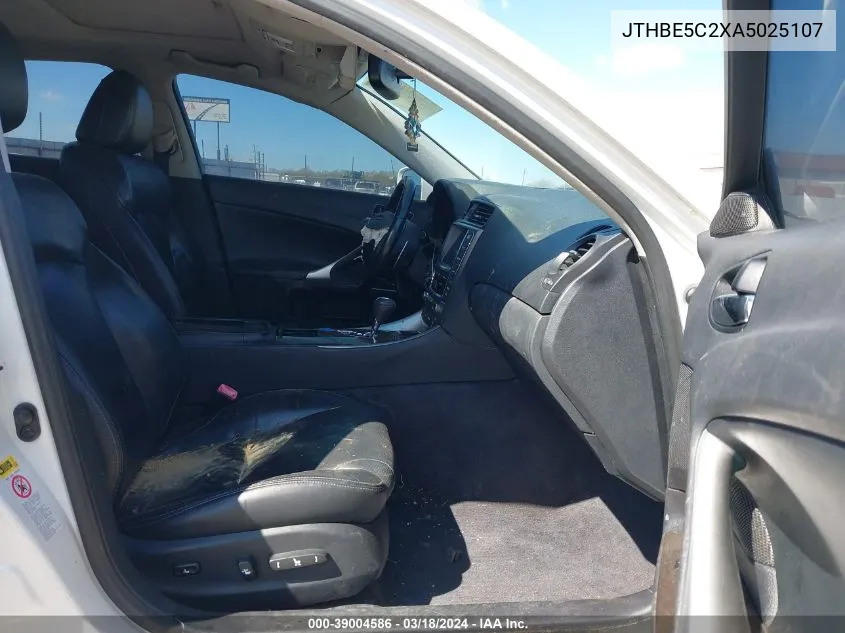 2010 Lexus Is 350 VIN: JTHBE5C2XA5025107 Lot: 39004586