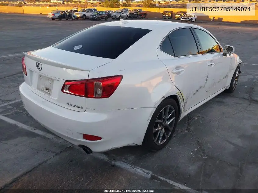 JTHBF5C27B5149074 2011 Lexus Is 250