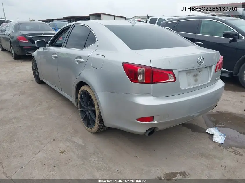 2011 Lexus Is 250 VIN: JTHBF5C22B5139701 Lot: 45622391