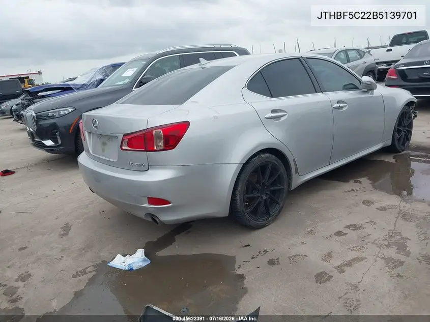 2011 Lexus Is 250 VIN: JTHBF5C22B5139701 Lot: 45622391