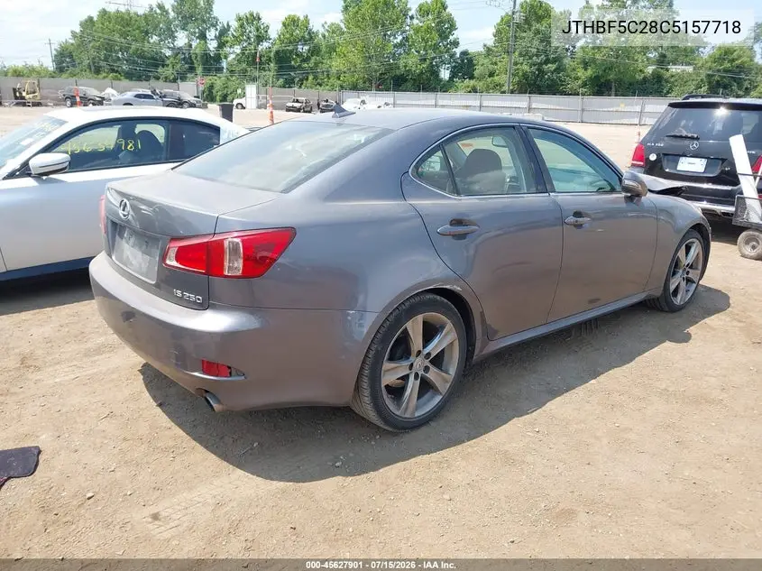 2012 Lexus Is 250 VIN: JTHBF5C28C5157718 Lot: 45627901