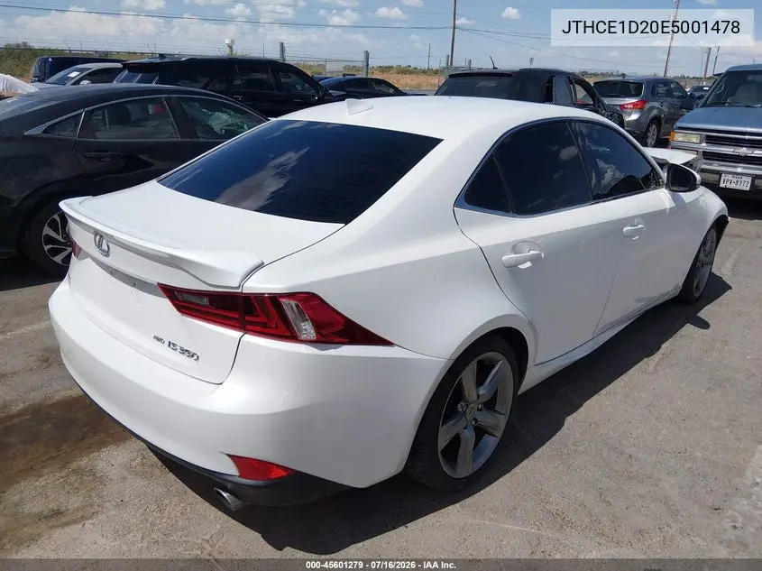 2014 Lexus Is 350 VIN: JTHCE1D20E5001478 Lot: 45601279