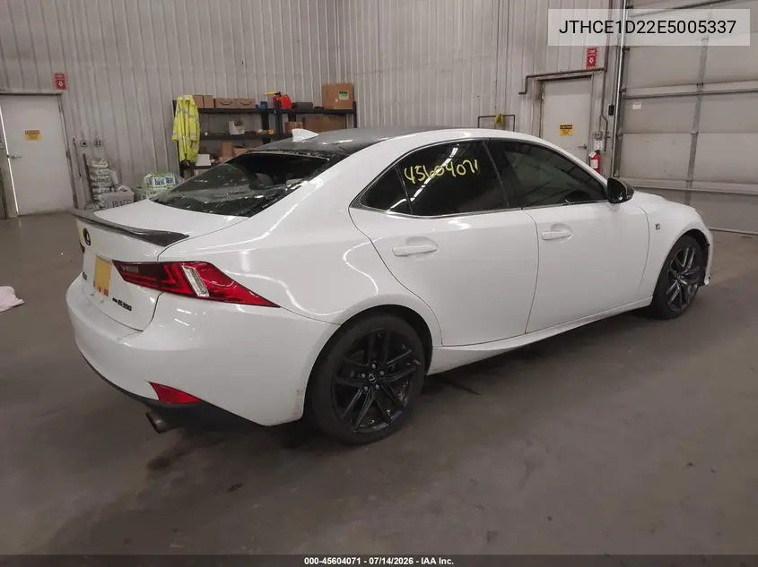 2014 Lexus Is 350 VIN: JTHCE1D22E5005337 Lot: 45604071