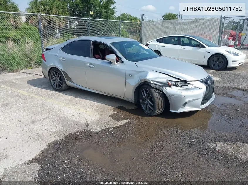 2016 Lexus Is 200T VIN: JTHBA1D28G5011752 Lot: 45508023