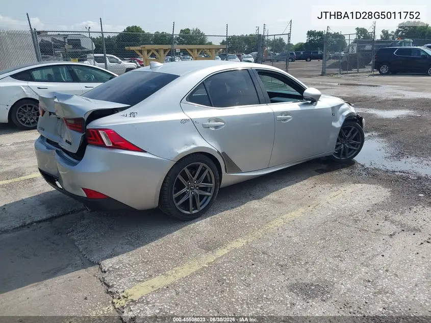 2016 Lexus Is 200T VIN: JTHBA1D28G5011752 Lot: 45508023