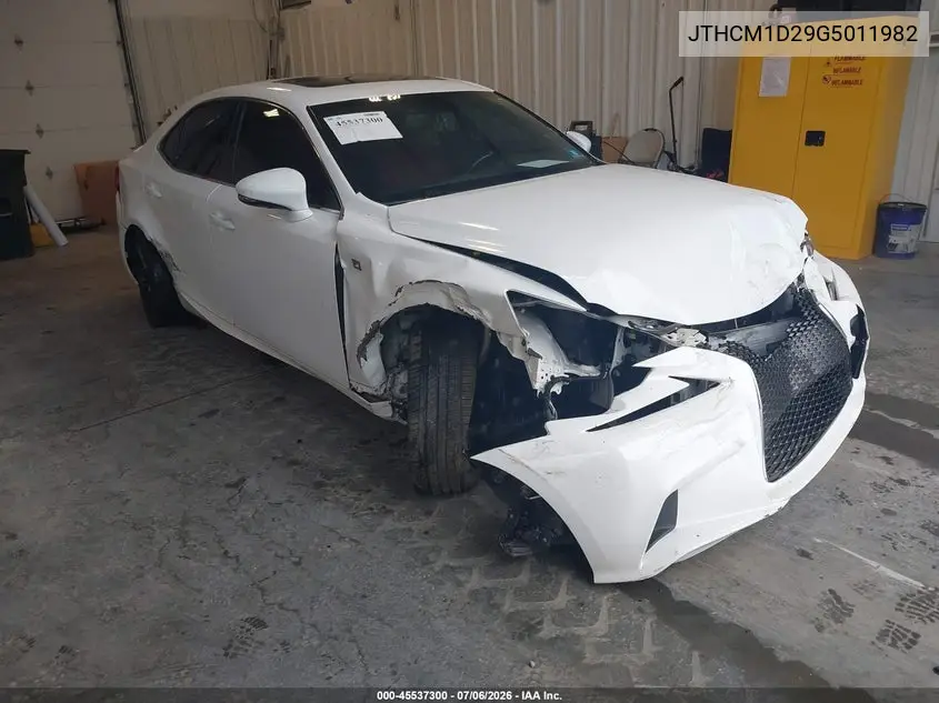 2016 Lexus Is 300 VIN: JTHCM1D29G5011982 Lot: 45537300
