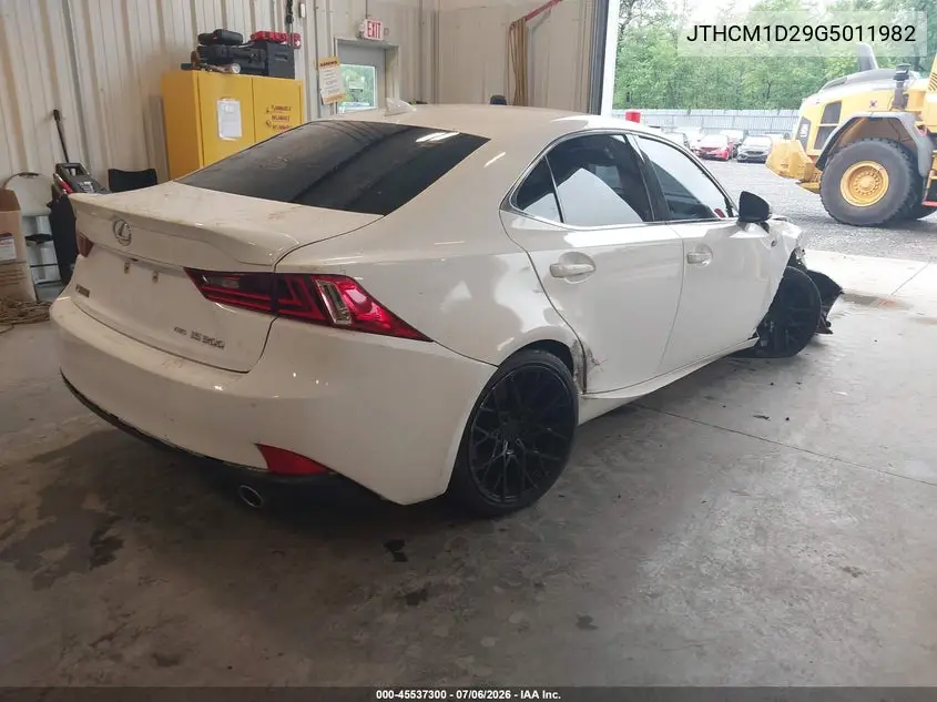 2016 Lexus Is 300 VIN: JTHCM1D29G5011982 Lot: 45537300