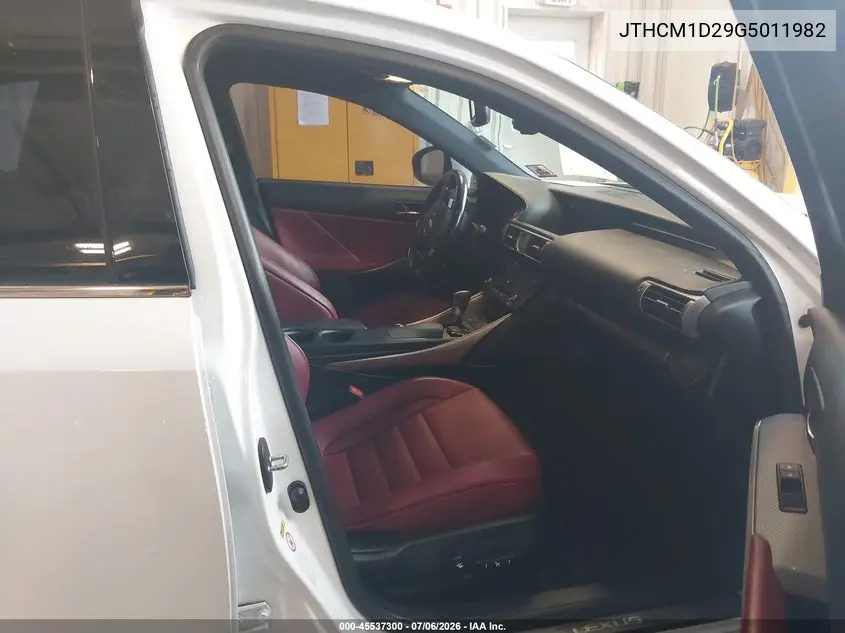2016 Lexus Is 300 VIN: JTHCM1D29G5011982 Lot: 45537300