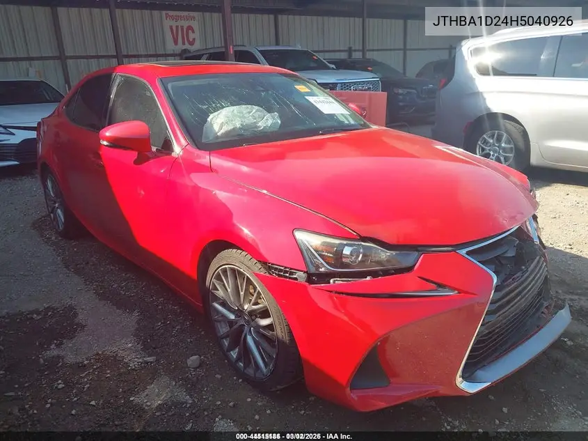 JTHBA1D24H5040926 2017 Lexus Is 200T