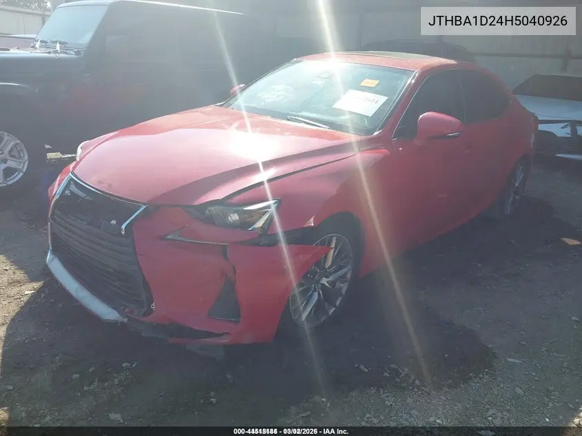 JTHBA1D24H5040926 2017 Lexus Is 200T