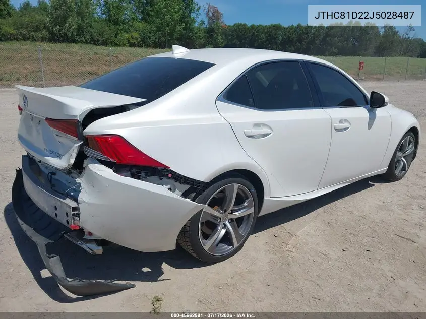 2018 Lexus Is 300 VIN: JTHC81D22J5028487 Lot: 45662591