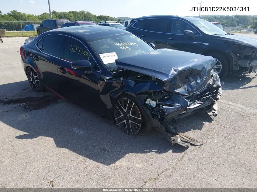 2019 Lexus Is 300 VIN: JTHC81D22K5034341 Lot: 45547229