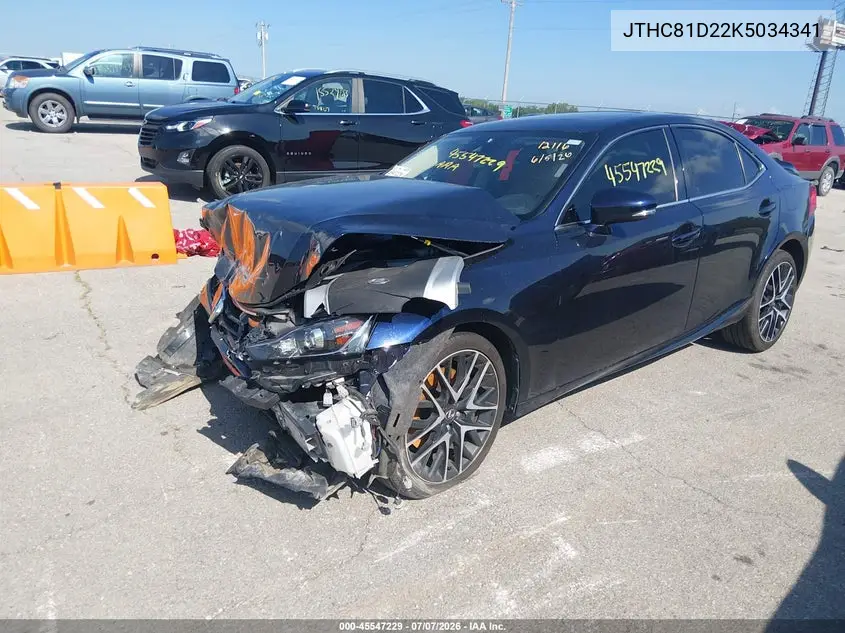 2019 Lexus Is 300 VIN: JTHC81D22K5034341 Lot: 45547229