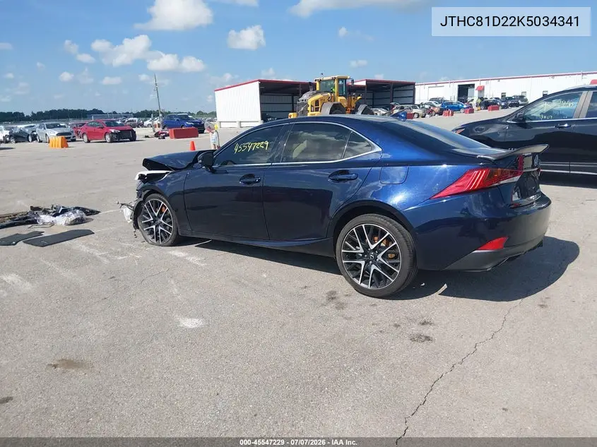 2019 Lexus Is 300 VIN: JTHC81D22K5034341 Lot: 45547229