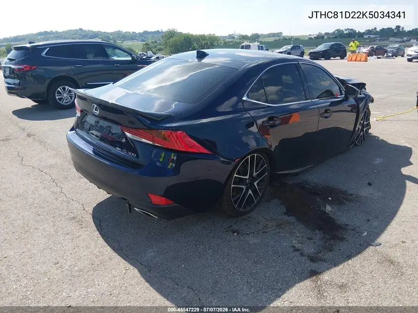 2019 Lexus Is 300 VIN: JTHC81D22K5034341 Lot: 45547229
