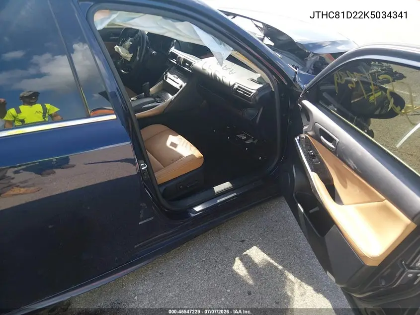2019 Lexus Is 300 VIN: JTHC81D22K5034341 Lot: 45547229