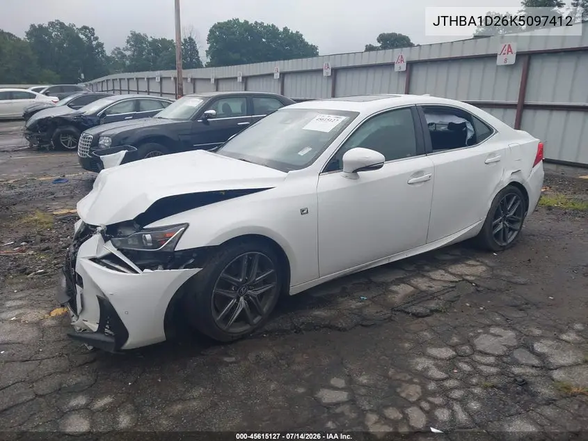 2019 Lexus Is 300 VIN: JTHBA1D26K5097412 Lot: 45615127