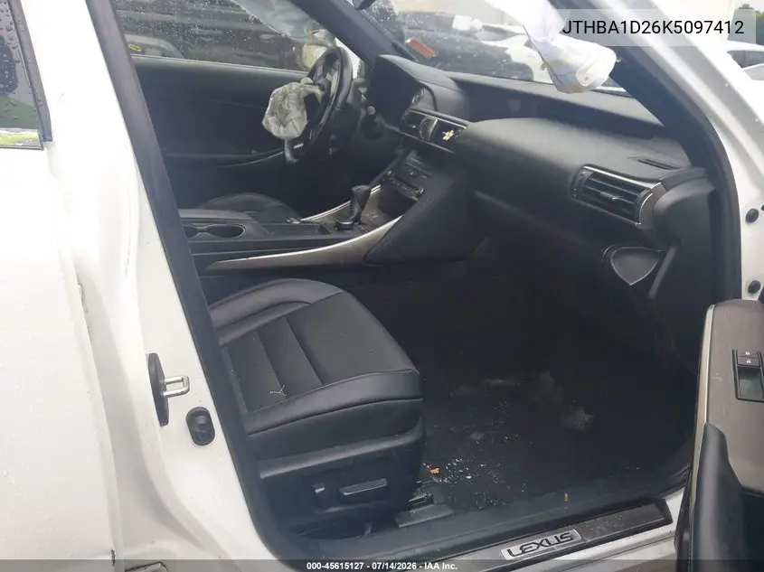 2019 Lexus Is 300 VIN: JTHBA1D26K5097412 Lot: 45615127