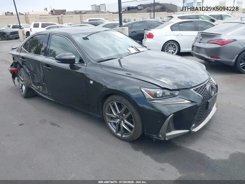 2019 Lexus Is 300 VIN: JTHBA1D29K5094228 Lot: 45676479