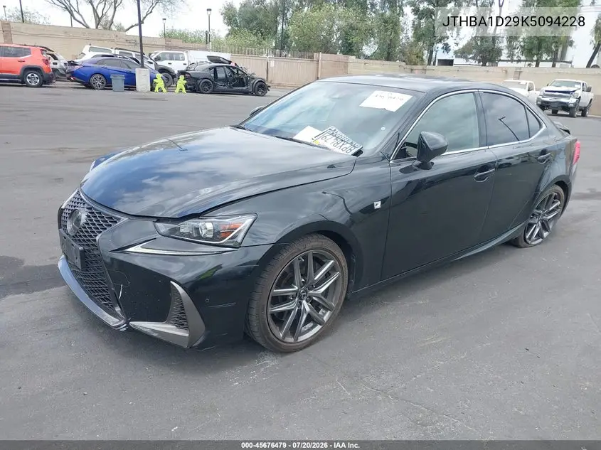 2019 Lexus Is 300 VIN: JTHBA1D29K5094228 Lot: 45676479