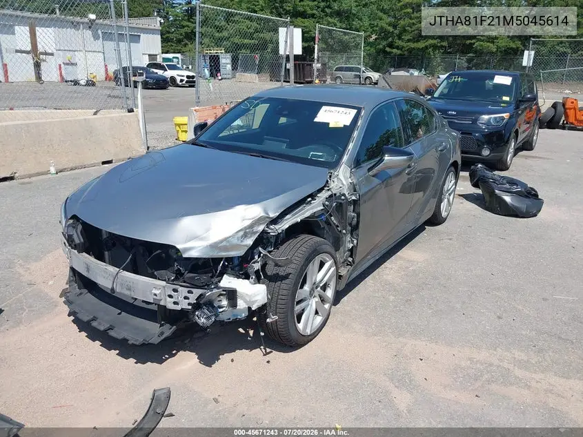 2021 Lexus Is 300 VIN: JTHA81F21M5045614 Lot: 45671243
