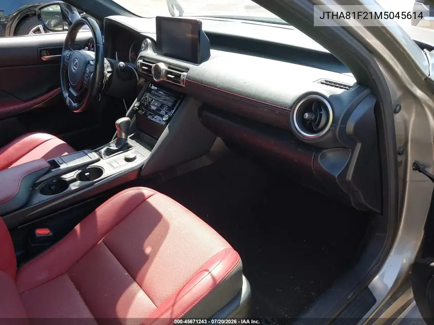 2021 Lexus Is 300 VIN: JTHA81F21M5045614 Lot: 45671243
