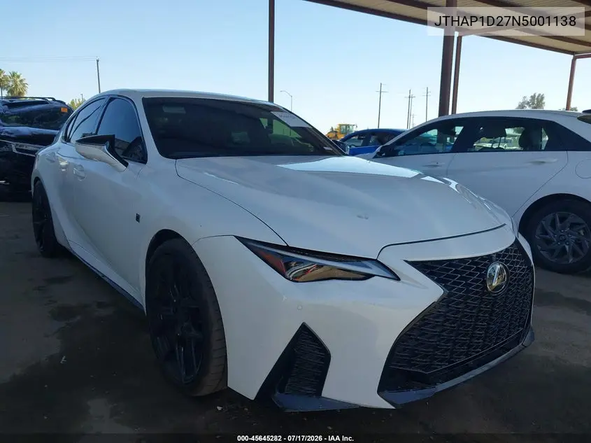 2022 Lexus Is 500 F Sport Performance Premium VIN: JTHAP1D27N5001138 Lot: 45645282