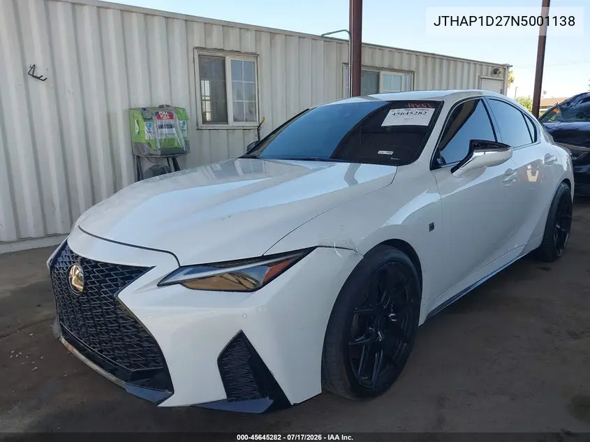 2022 Lexus Is 500 F Sport Performance Premium VIN: JTHAP1D27N5001138 Lot: 45645282