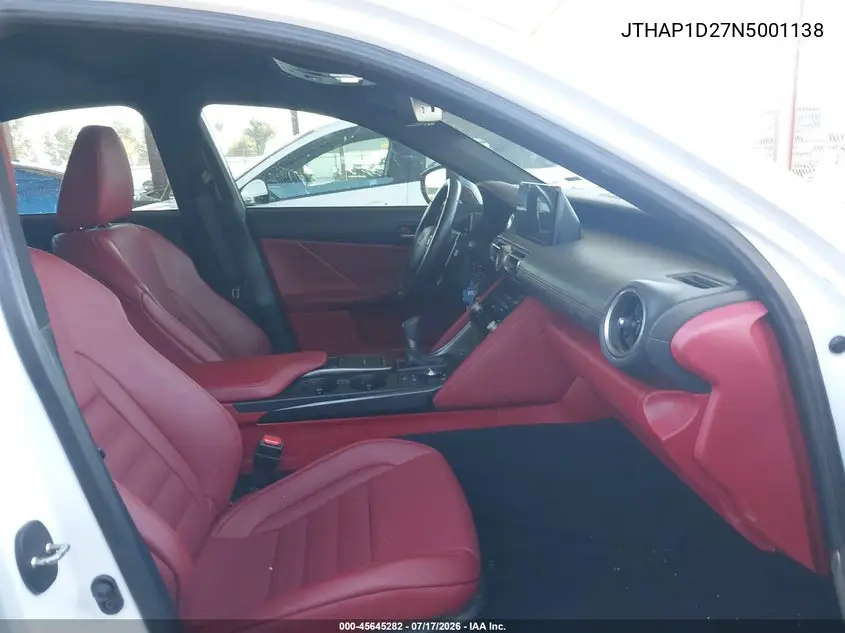 2022 Lexus Is 500 F Sport Performance Premium VIN: JTHAP1D27N5001138 Lot: 45645282