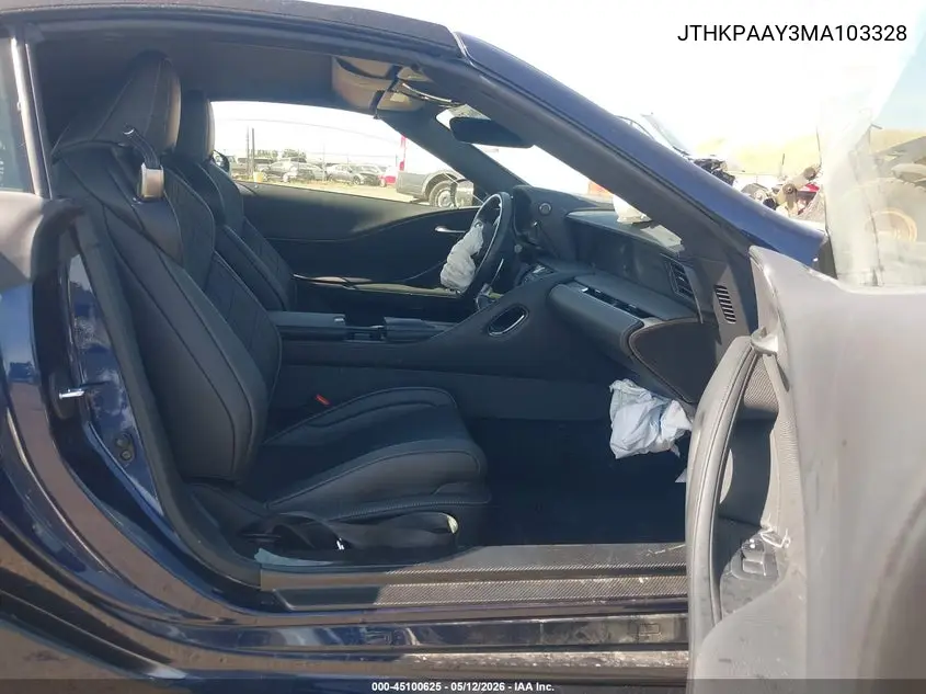 2021 Lexus Lc 500 VIN: JTHKPAAY3MA103328 Lot: 45100625