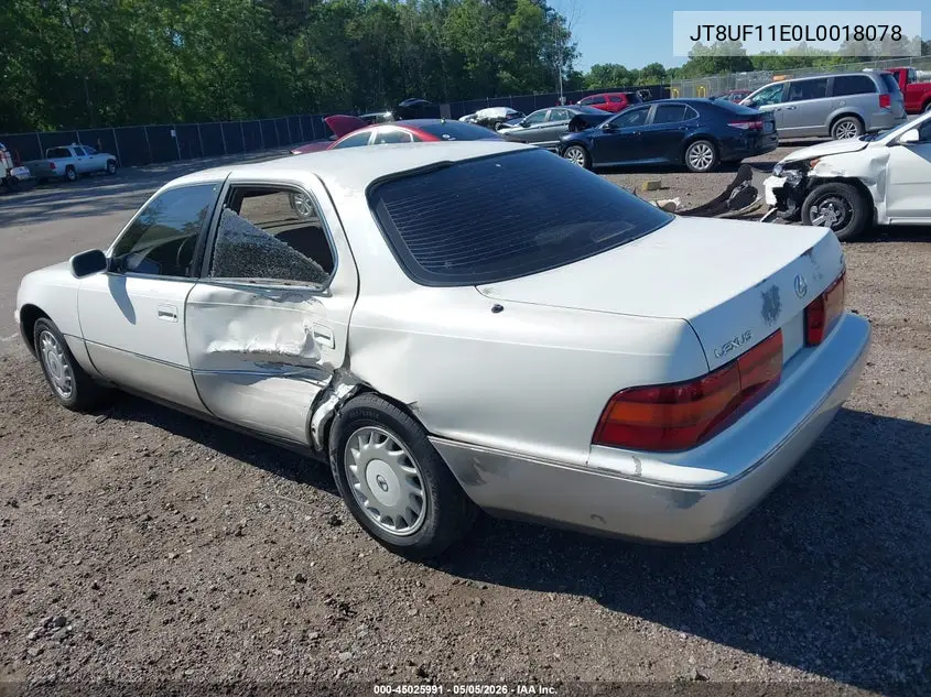 1990 Lexus Ls 400 VIN: JT8UF11E0L0018078 Lot: 45025991
