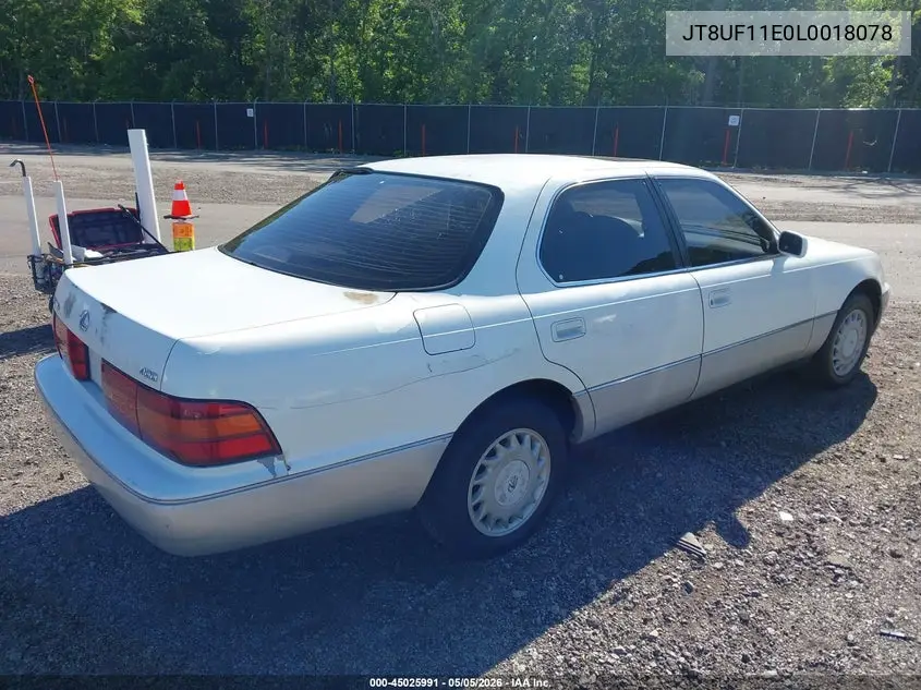 1990 Lexus Ls 400 VIN: JT8UF11E0L0018078 Lot: 45025991
