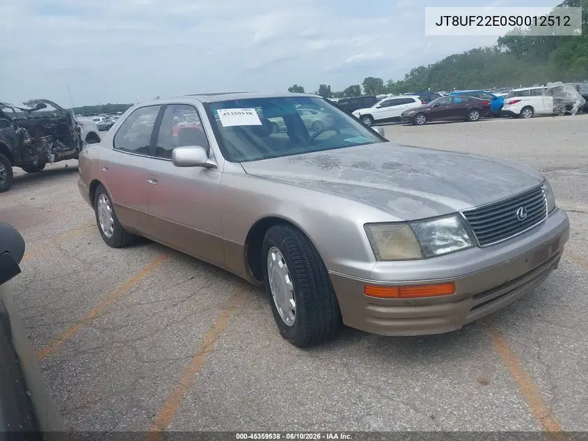 1995 Lexus Ls 400 VIN: JT8UF22E0S0012512 Lot: 45359538
