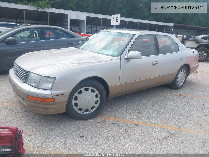 1995 Lexus Ls 400 VIN: JT8UF22E0S0012512 Lot: 45359538
