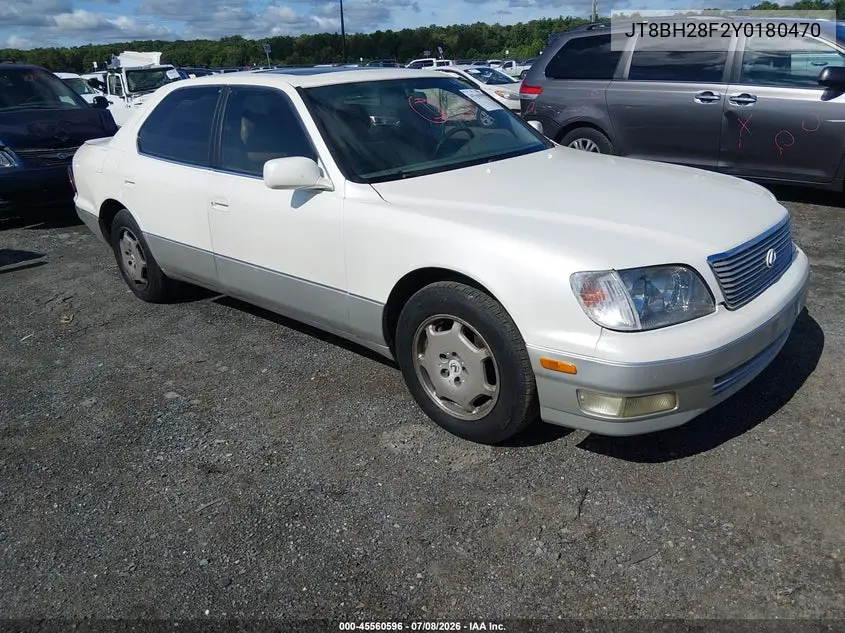 2000 Lexus Ls 400 VIN: JT8BH28F2Y0180470 Lot: 45560596