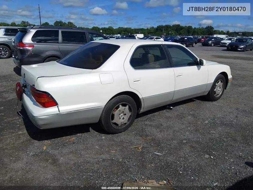 2000 Lexus Ls 400 VIN: JT8BH28F2Y0180470 Lot: 45560596