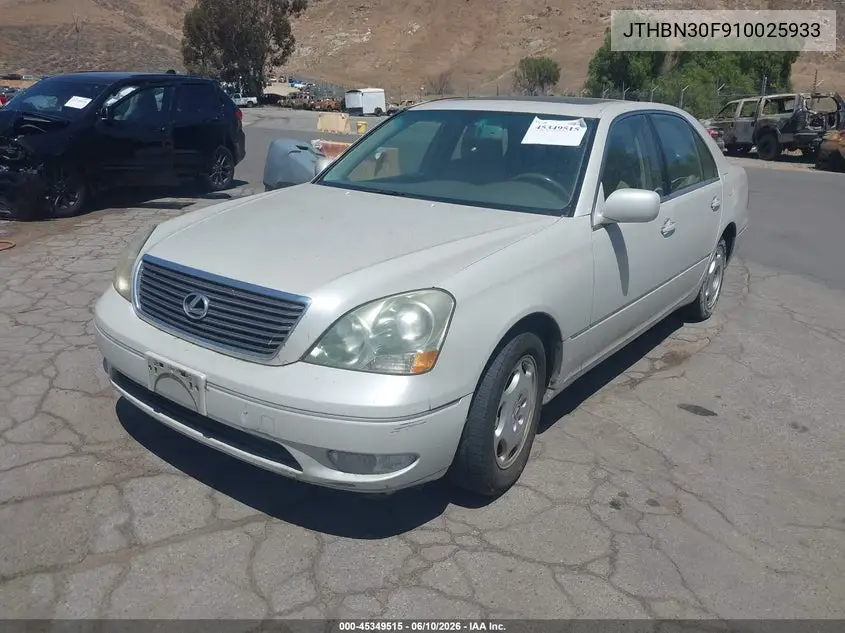 2001 Lexus Ls 430 VIN: JTHBN30F910025933 Lot: 45349515