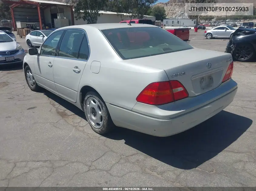 2001 Lexus Ls 430 VIN: JTHBN30F910025933 Lot: 45349515