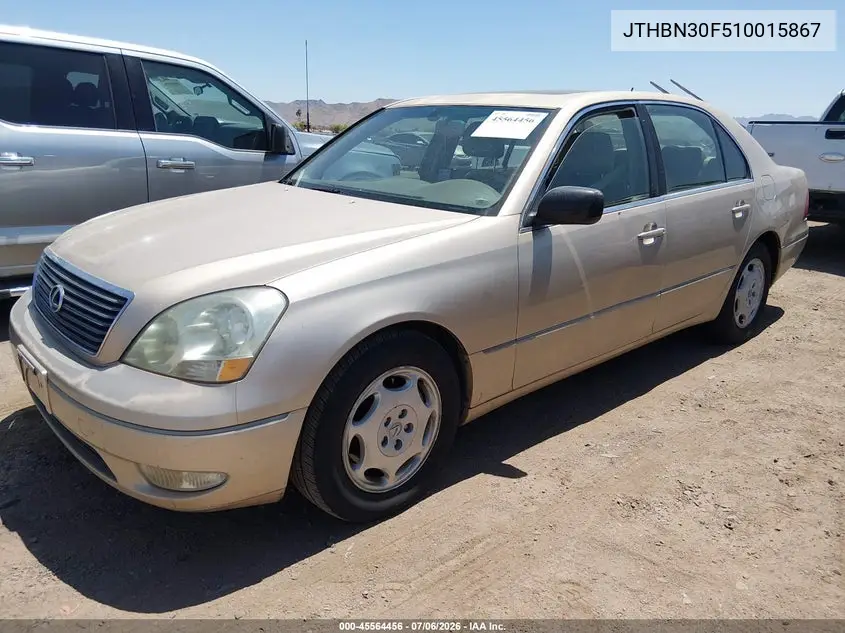 2001 Lexus Ls 430 VIN: JTHBN30F510015867 Lot: 45564456