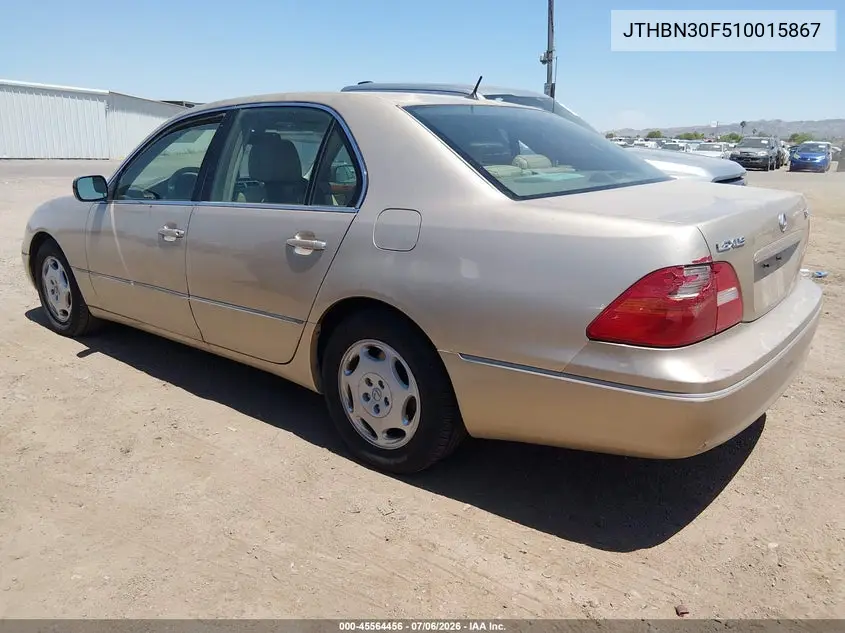2001 Lexus Ls 430 VIN: JTHBN30F510015867 Lot: 45564456