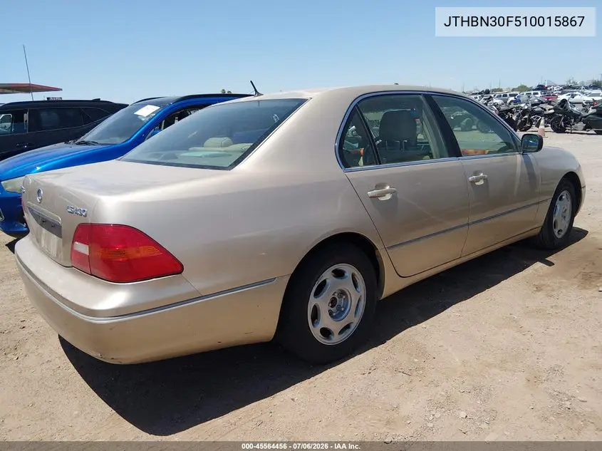 2001 Lexus Ls 430 VIN: JTHBN30F510015867 Lot: 45564456