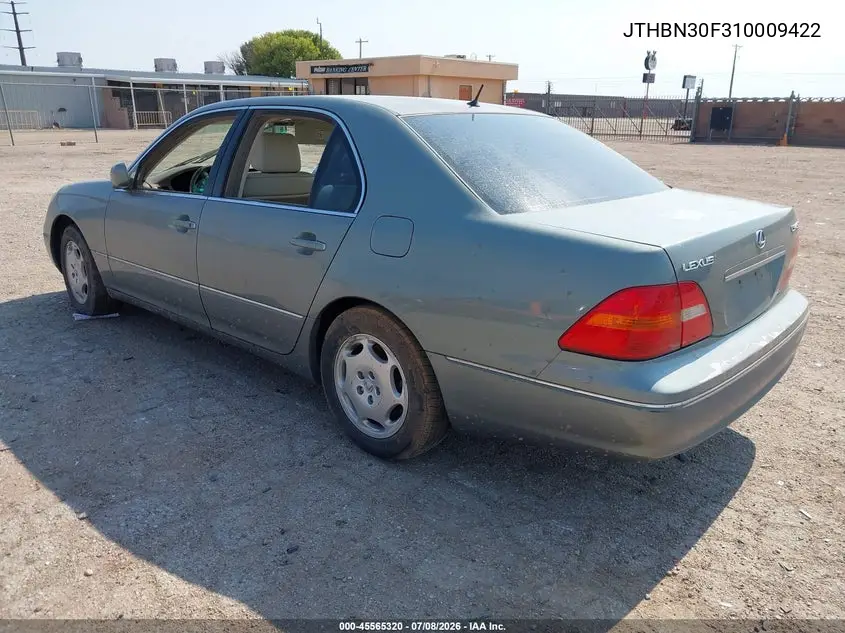 2001 Lexus Ls 430 VIN: JTHBN30F310009422 Lot: 45565320