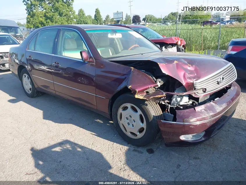 2001 Lexus Ls 430 VIN: JTHBN30F910037175 Lot: 45605291
